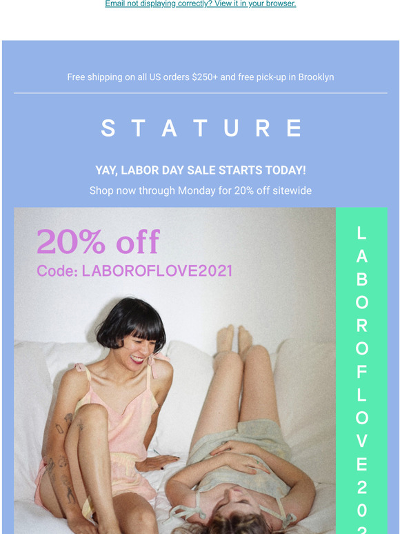 Stature Labor Day Sale Starts Now!