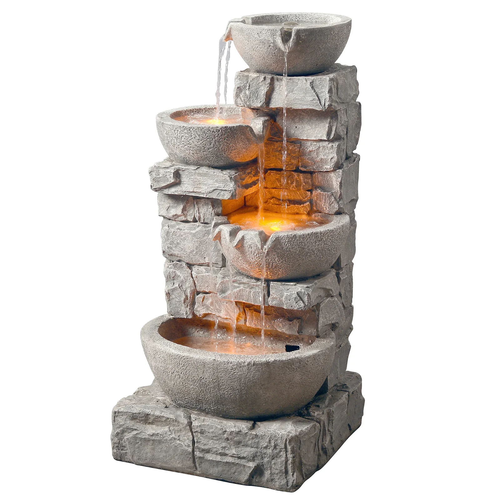 Image of Peaktop Stacked Stone Waterfall Fountain