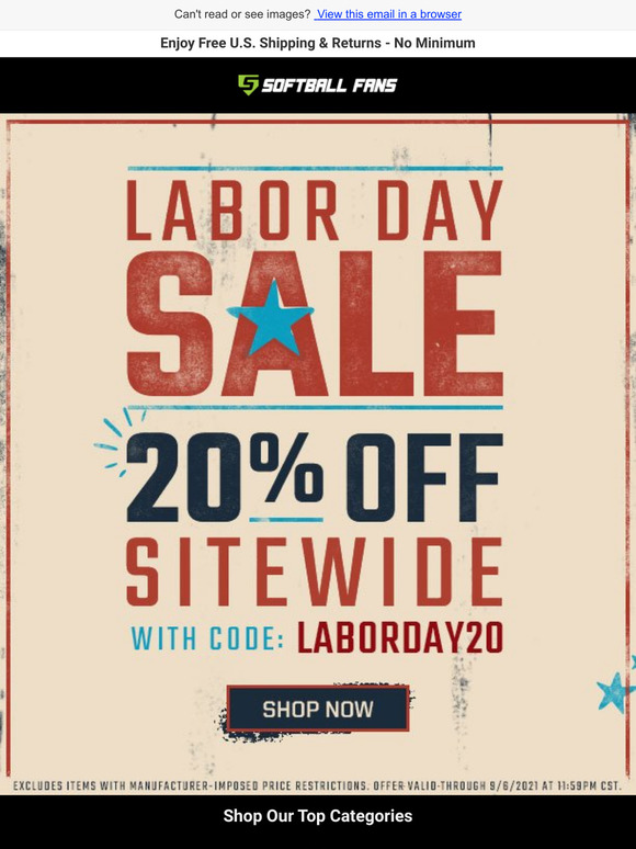Take 20% Off Sitewide - ShopOur Labor Day Sale!