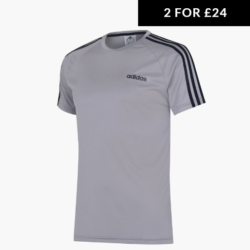 adidas Classic 3 Stripe Sereno T Shirt Mens
