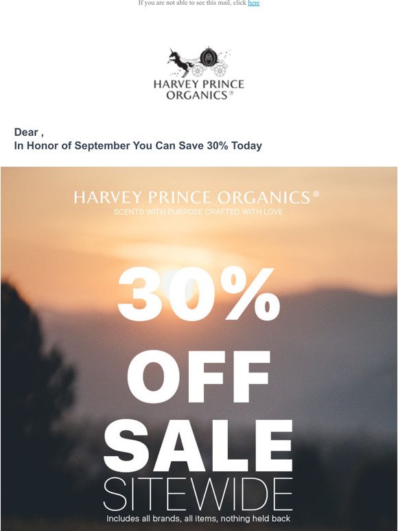 In Honor of September You Can Save 30% Today