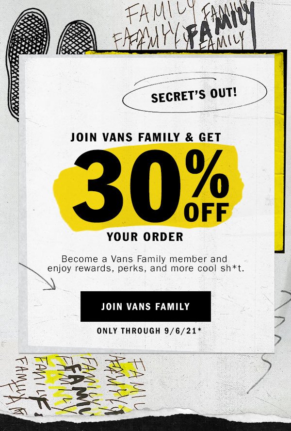 Vans: Join Vans Family for 30% Off | Milled