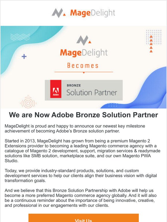 [Announcement] MageDelight Levels Up to Adobe Bronze Solution Partner