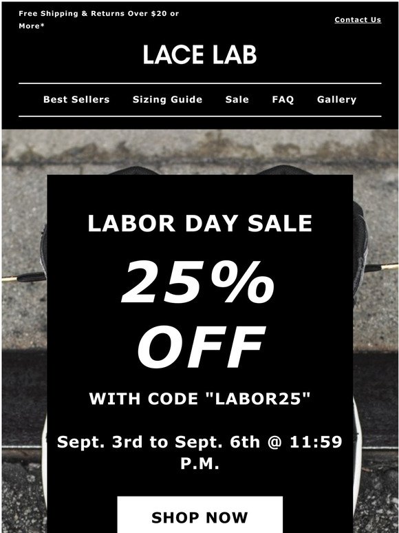  Lace Lab 25% OFF Labor Day Sale