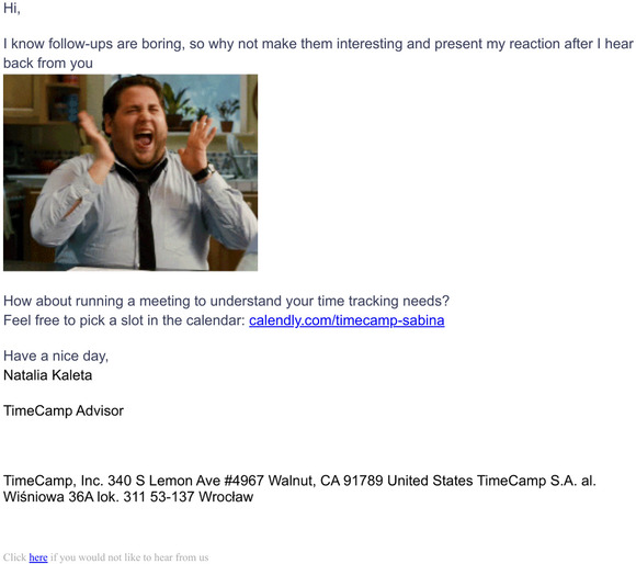 Let's check if this email makes you smile