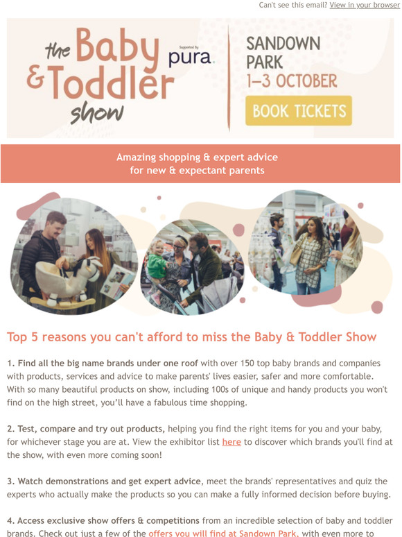 Top 5 reasons to attend the Baby & Toddler Show