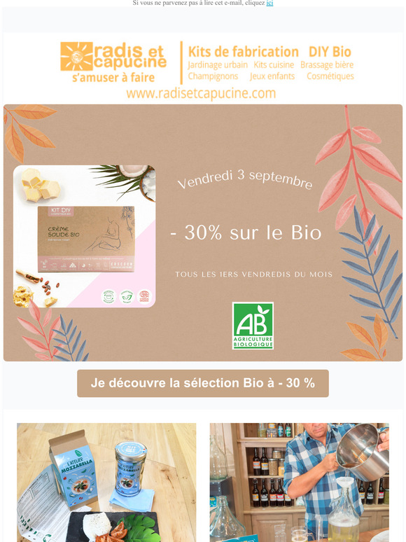 La journe du bio chez Radis et Capucine : -30% sur les produits bio vendredi 3 septembre
