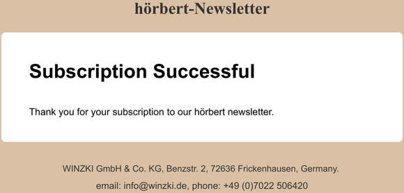 Successfully subscribed to the hrbert newsletter