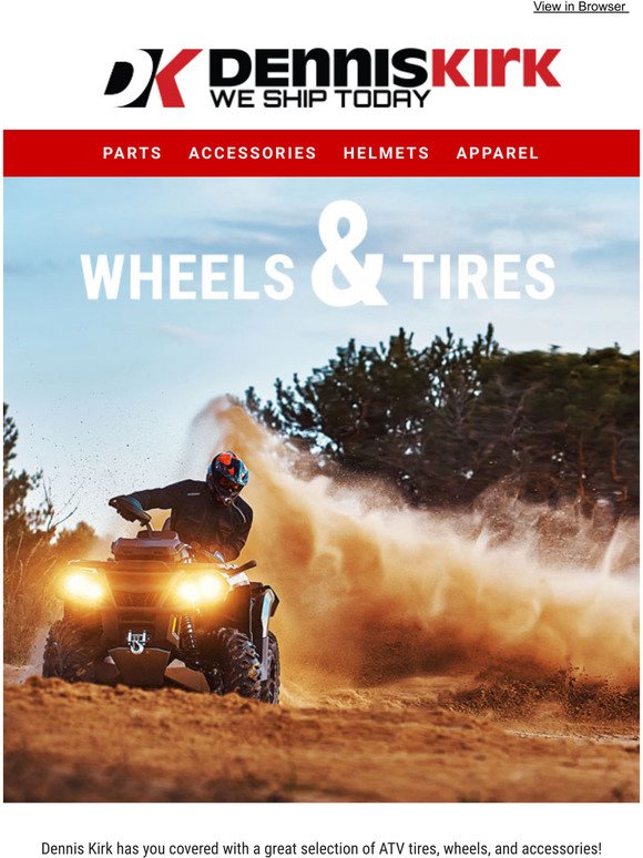 dennis kirk: ATV tires & wheels from top brands. | Milled