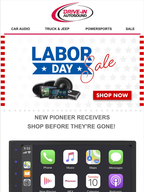 DriveIn Autosound JUST IN New Pioneer Receivers, Speakers, Amps