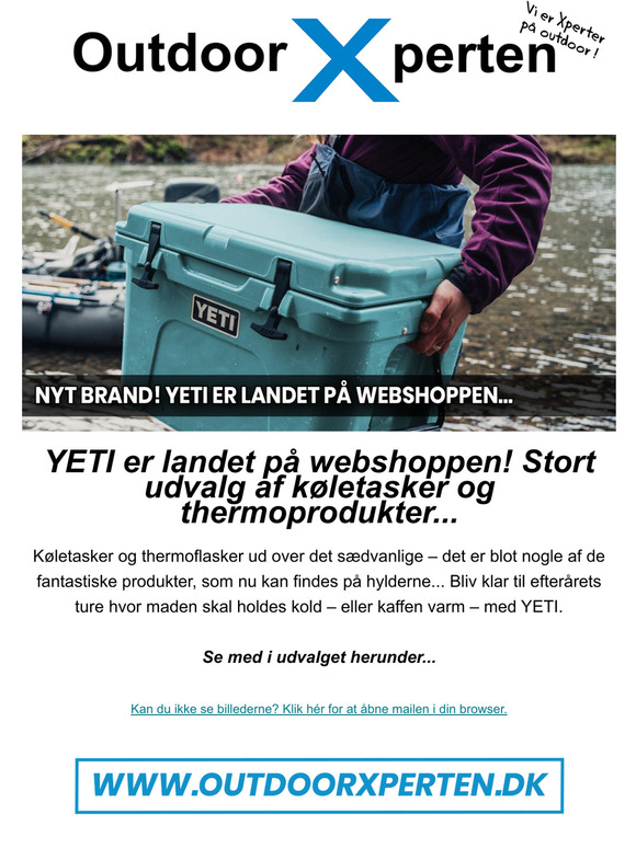 YETI er landet p webshoppen! Stort udvalg af kletasker og thermoprodukter...