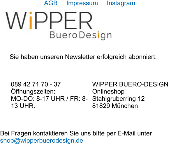 Newsletter Anmeldung erfolgreich