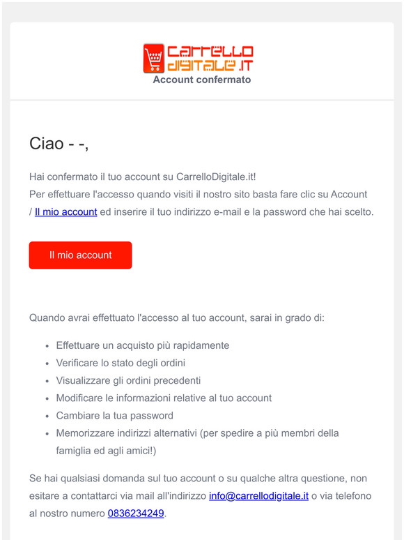 Benvenuto, --