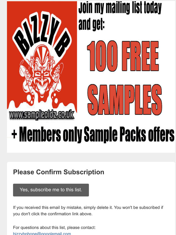 Bizzy B Music Producers Mailing List: Please Confirm Subscription