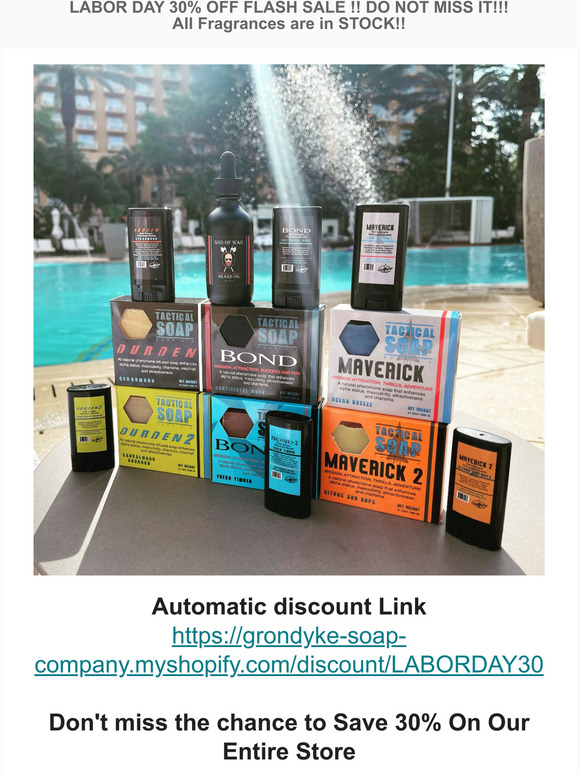 The Grondyke Soap Company: 30% OFF PHEROMONE SOAP STORE LABOR DAY FLASH  SALE!! ENDS TONIGHT!!