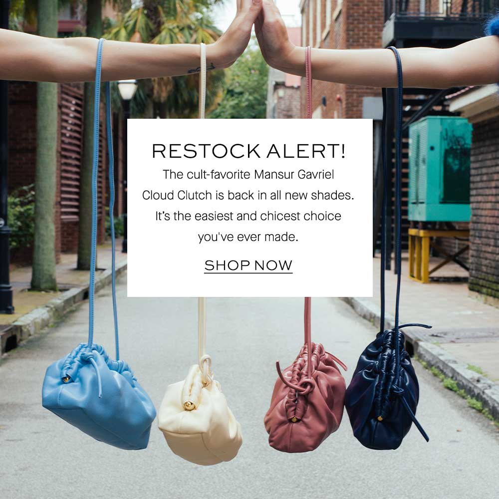 Hampden Clothing: Restock Alert! Mansur Gavriel Mini Cloud Clutch Is Back!