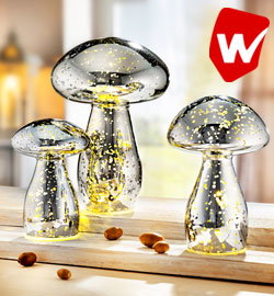 LED-Stimmungsleuchten "Pilze" 3er-Set
