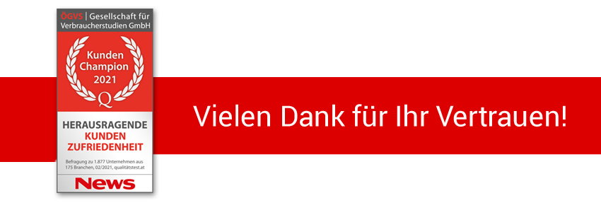 Vielen Dank für Ihr Vertrauen