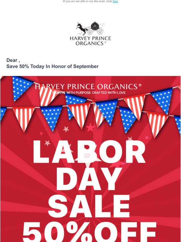 Save 50% Today In Honor of September