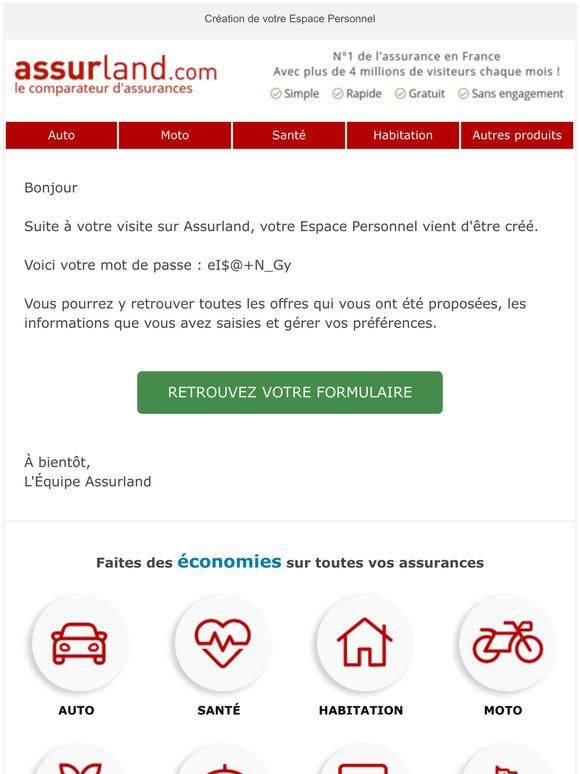 Cration de votre Espace Personnel