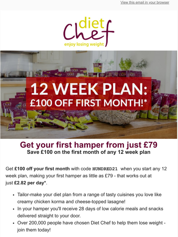 Diet Chef Weekend Offer Get 100 Off Your Diet Plan Milled