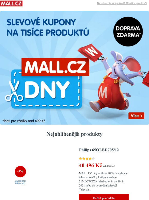 MALL.CZ dny: Slevov kupony na tisce produkt