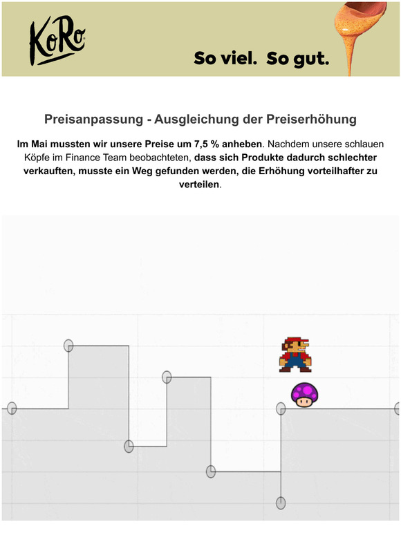 Ausgleichung der Preiserhhung