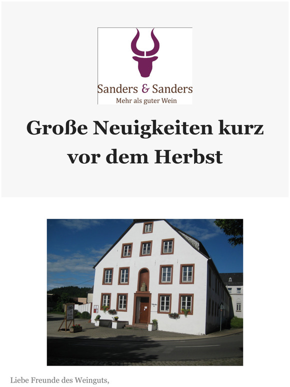 Groe Neuigkeiten kurz vor dem Herbst