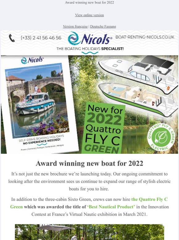 New brochure, new boat, new base.
