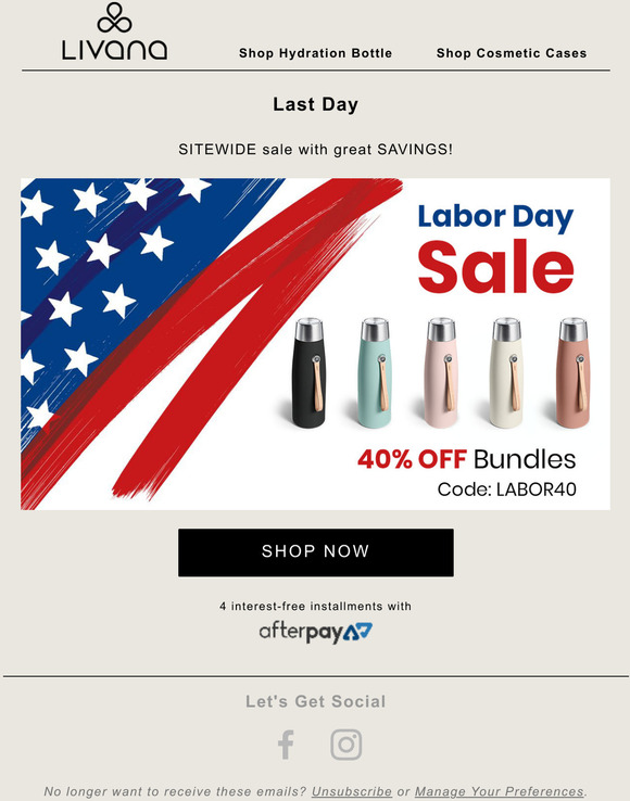 Last day for 40% OFF 