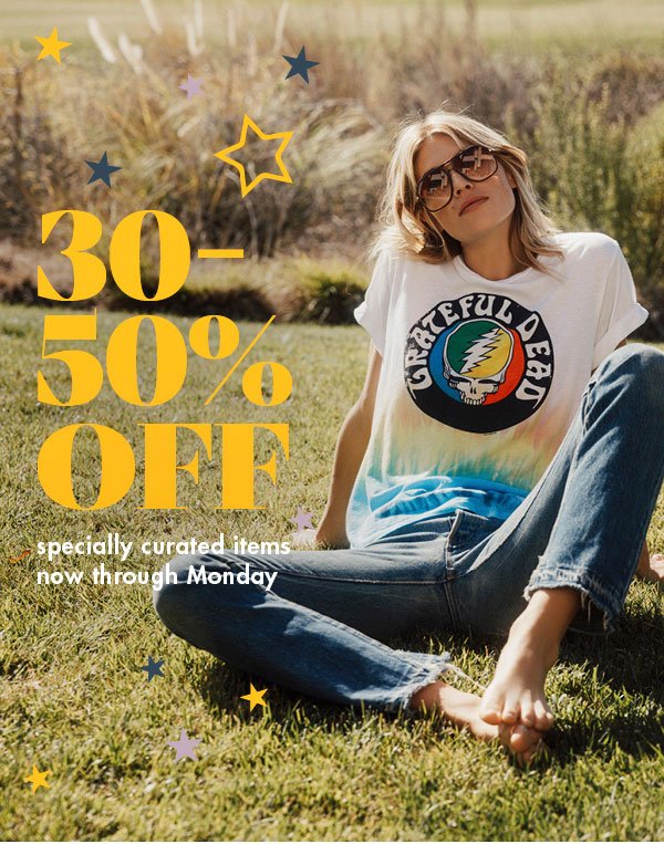 Your long weekend's really looking up  Get 30%-50% off specially curated items, now through Monday.  Shop sale.