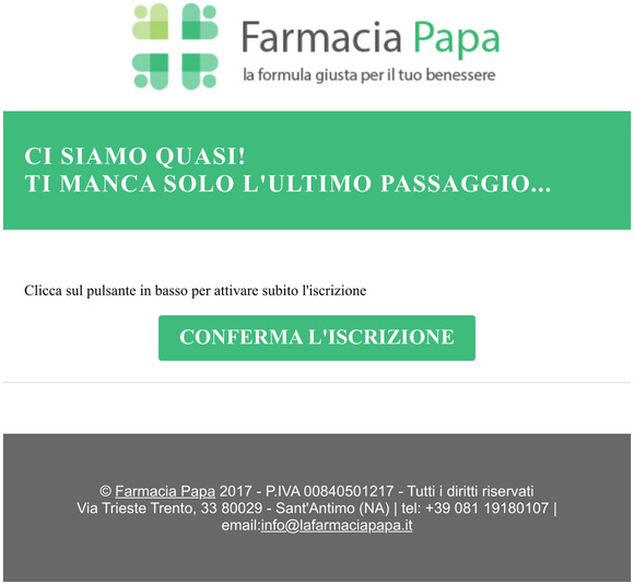 Conferma la tua richiesta di iscrizione