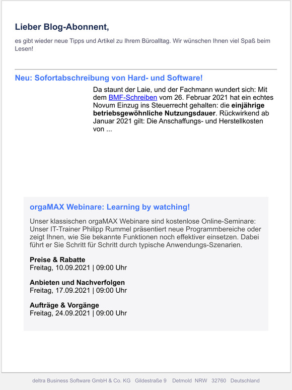 Neu: Sofortabschreibung von Hard- und Software!