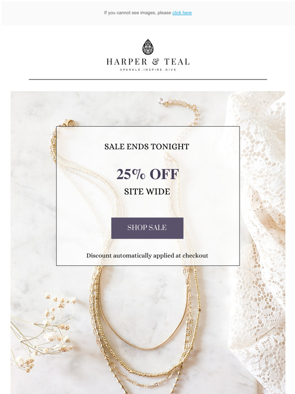 25% Off Sale Ends Tonight!