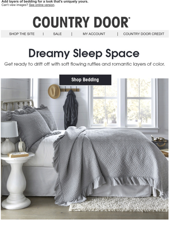 Country Door What's New in Farmhouse Bedding? Layer It Up! Milled