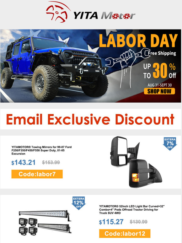 Save Up to 50% Off for Labor Day Sale!