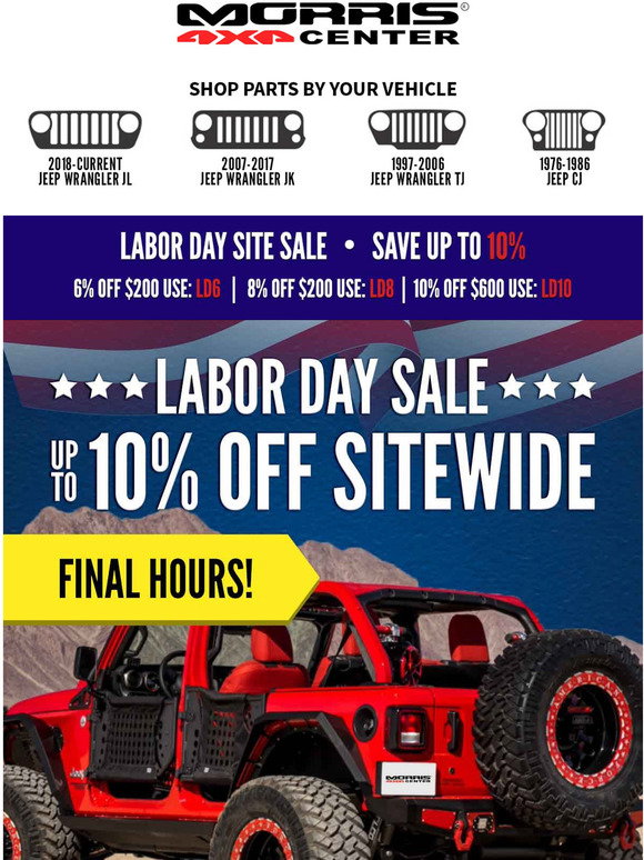 morris jeep 4x4 center discount code