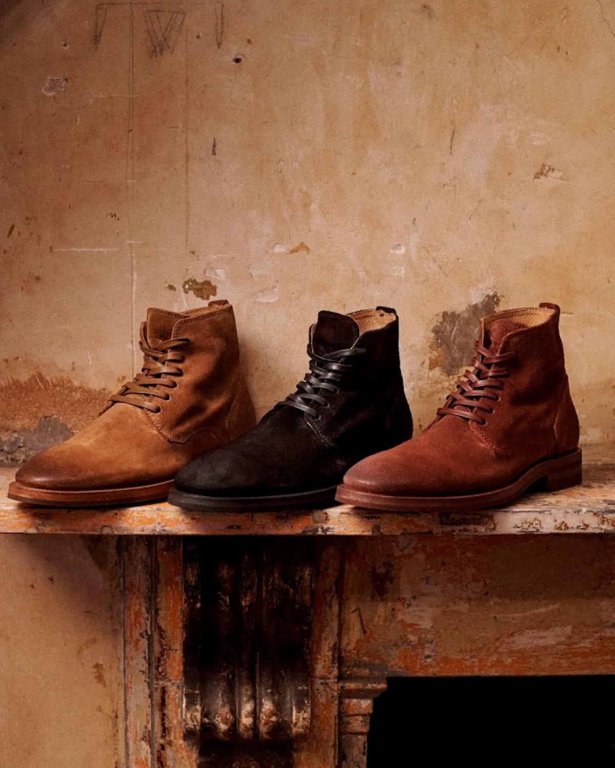 John Varvatos Burgundy Suede Desert Boots Type 01 Desert Boots Bordeaux Sand Limited Edition  main image 3