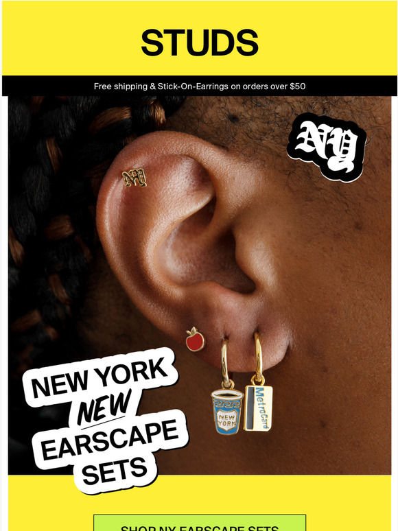 Studs NEW! NYC EARSCAPE SETS Milled