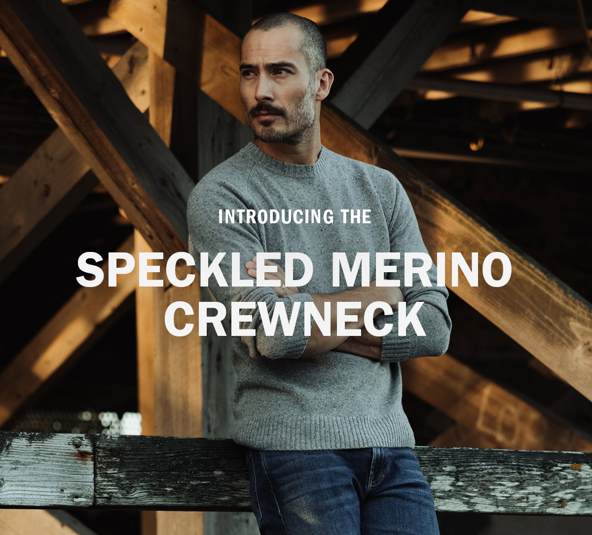 Flint and Tinder Speckled Merino Wool Crewneck Sweater