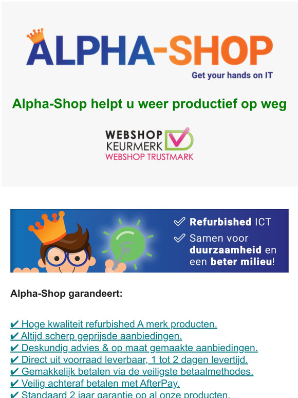 Een frisse start begint met Alpha-Shop