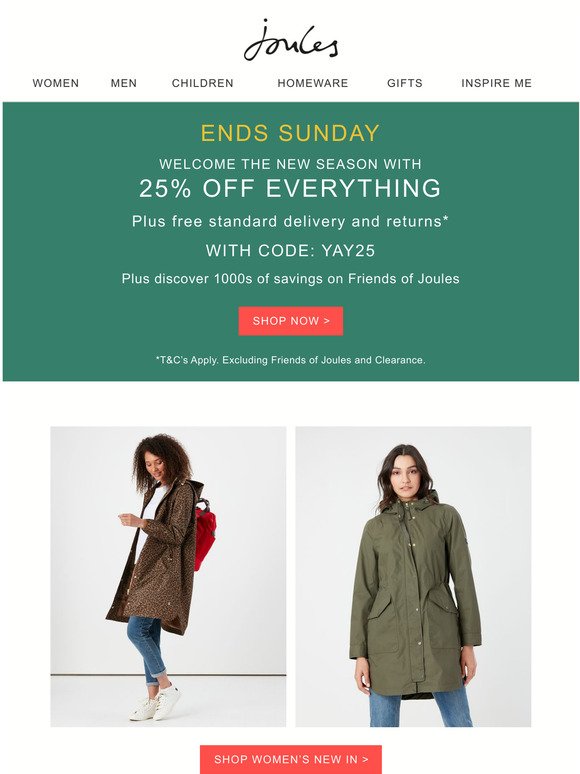 25% off everything ends Sunday