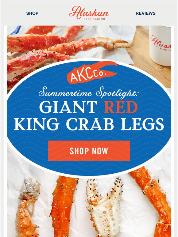 Alaskan King Crab Co. Spotlight Giant Red King Crab Legs Milled