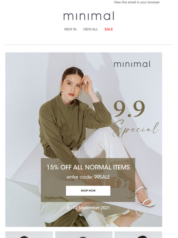 9.9 SPECIAL: 15% OFF all normal items