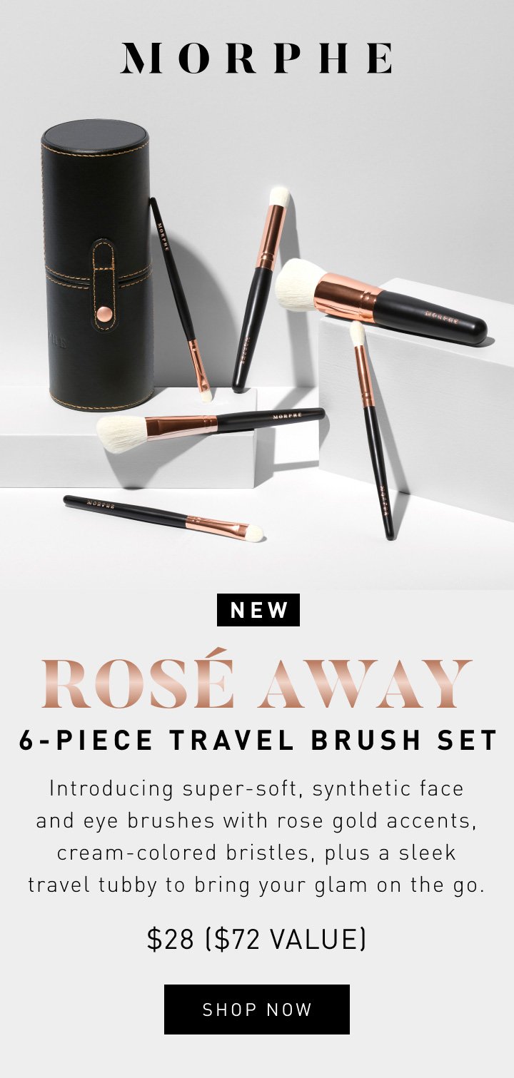 Morphe Rose Away 6-Piece Travel Brush Set