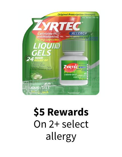 $5 Rewards On 2+ select allergy