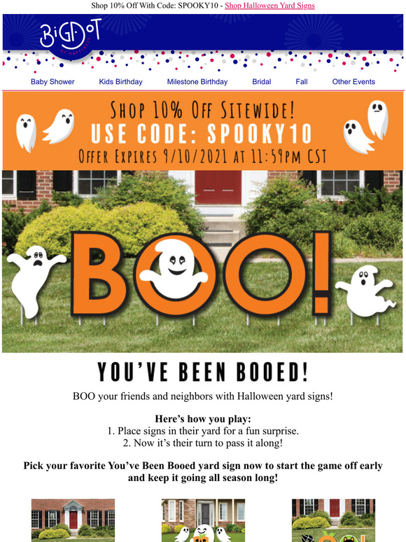 Big Dot of Happiness You've Been BOOed! Milled