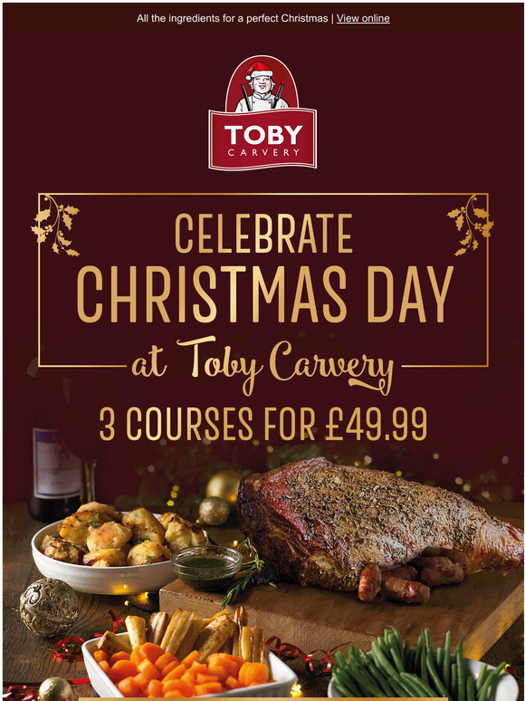 Toby Carvery Table Booking why wait until Christmas Milled