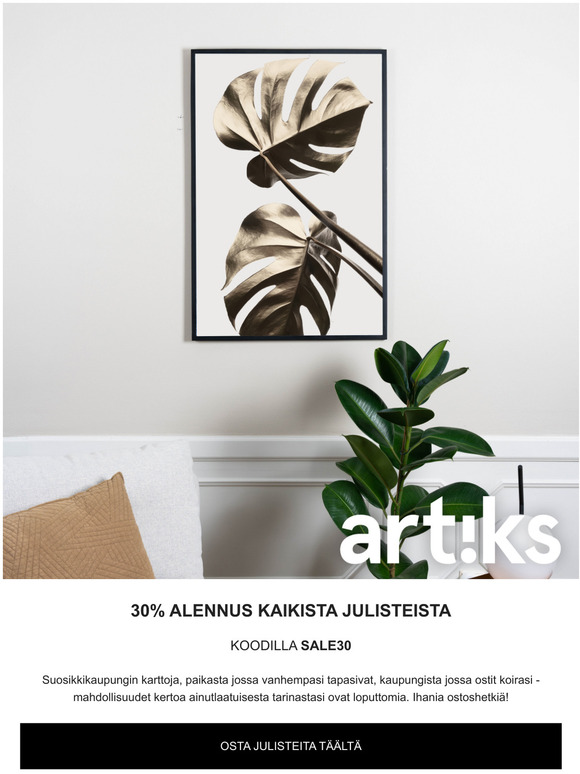 30% alennus julisteista koodilla SALE30