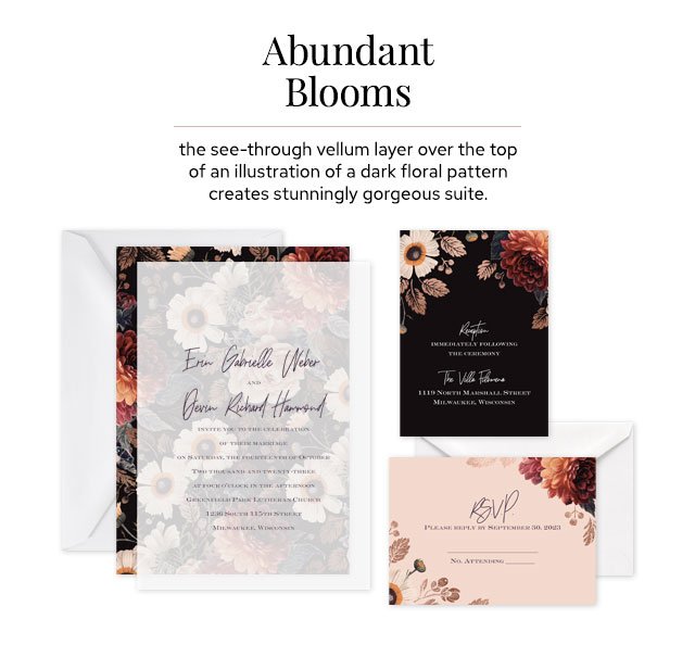 Abundant Blooms - Layered Vellum Invitation